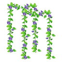 DIFEIUKI 朝顔 造花 ガーランド 2本セット 夏 装飾 アサガオ 造花藤 人工観葉植物 つる植物 壁掛け 造花グリーン 枯れない花 ウエディング パーティー 花園 ガーデン 飾り インテリア 店舗装飾用 紫