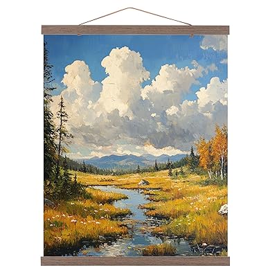 PATIKIL 1セット磁気ポスターハンガーフレーム24 インチ木製マグネットピクチャーハンガーフレーム広い..