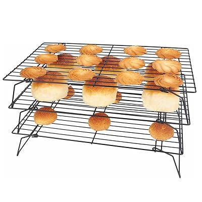 DIFEIUKI ケーキ冷却ラック ケーキクーラー 3層 角型 クーラーメッシュ ケーキ冷却トレイ ケーキ ドー..