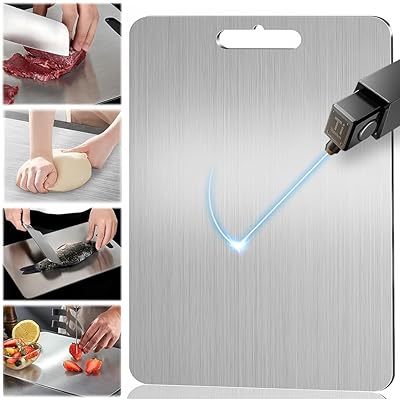 Korekaou 純チタン まな板 軽量 防錆 抗菌 両面食品グレードまな板 キッチン用 肉 野菜 果物 生地用 食..