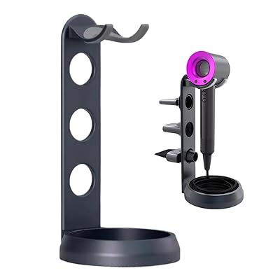 KAIXUANMAN ドライヤースタンド 置き型 卓上 dysonドライヤー用 収納スタンド ドライヤー置き アタッチメント収納 コード収納 配線整理 アルミニウム ダイソン用 ドライヤーホルダー 浴室収納 置物 バス用品 ガンメタリック