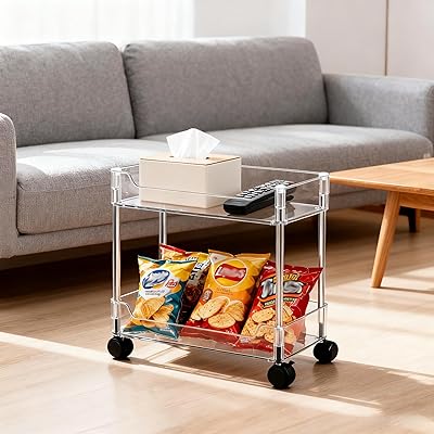 Ismerely キッチンワゴン 2段 バスケットラック 隙間収納 キャスター付き 収納ワゴン 台所収納 収納ラック 棚 移動式 浴室