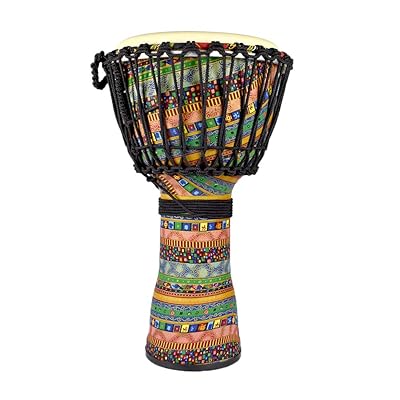 Ennbom ジャンベ ハンドドラム パーカッション African Style Djembe 打楽器 民族楽器 飾り物 初心者 収納バッグ付き 10インチ