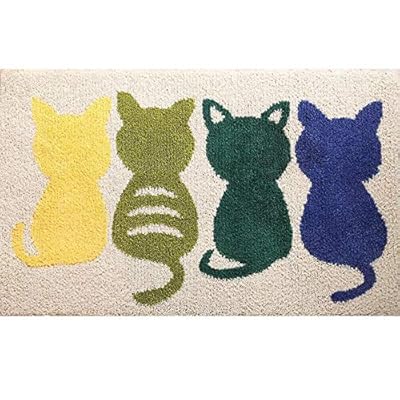 §H∞Hompiks 玄関マット 猫 動物 バスマット 洗える 洗面マット おしゃれ ふかふか吸水足ふきマット 50c..