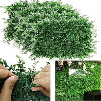 uyoyous ウォール フェイクグリーン 人工植物マット 壁掛け 人工壁の芝生 ウォールグリーン 12枚 40cm×..
