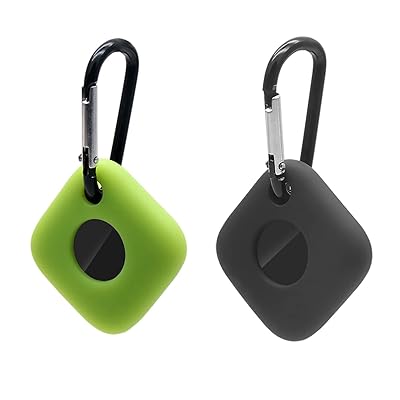 Doweiss シリコンケース Tile Mate 2022用 プレミアムソフトスキンラバー保護ケースカバー 傷防止 軽量 クリップキーチェーン付き (ブラック+グリーンルミナス)