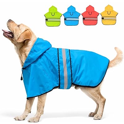 Candofly 犬 レインコート 防水 犬用レインコート フード付き 反射性犬カッパ調節可能なペットジャケッ..