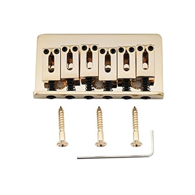 Musiclily Pro 10.8mmモダンスタイル ハードテイル固定ブリッジ インポートストラト/テレキャスターエレキギター用、ゴールド