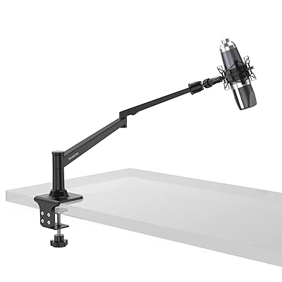 Smatree「ショックマウント付き」マイクアーム HyperX SoloCast/Hyperx QuadCast/HyperX QuadCast Sなどマイクロホンにご対応でき マイクロホアームスタンド マイクスタンド卓上 実況/配信/会議/収録/