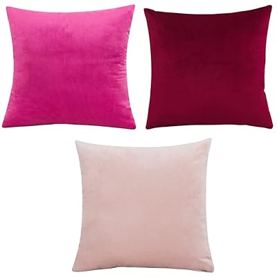 YunJeude クッションカバー 60x60cm 北欧 3枚セット おしゃれ 可愛い ベルベット無地 モダン アンティ..