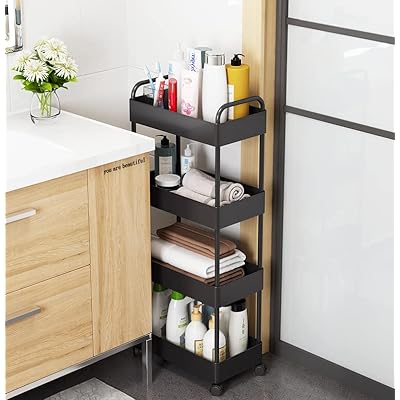 SVOHZAV キッチンワゴン 隙間収納 13cm/18cm/22cm スリム キャスター付き 収納ラック 小物 食品 調味料..