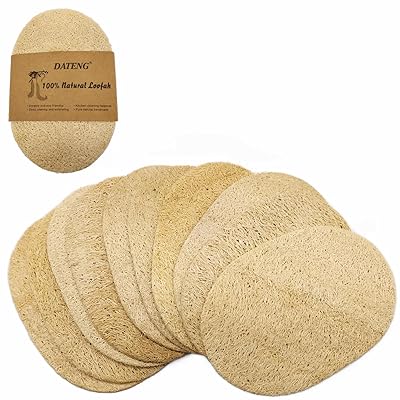 DATENG 硬め天然ヘチマたわし 10枚セット｜スポンジと違う強力洗浄で焦げ・こびり付きに最適｜食器・鍋..