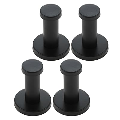 ステンレス 壁掛け フック ウォールフック Mgoodoo 壁掛けフック ハンガー 収納 ネジ付き 帽子掛け コート掛け (40*55mm ブラック 4個)