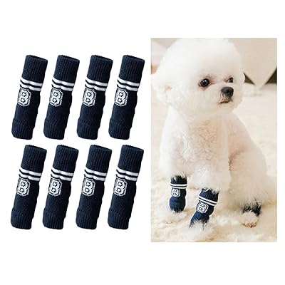 犬ソックス 柔らかい 犬 レッグウォーマー ペットソックス 8個 猫 犬用 レッグガード 犬ソックス 関節プロテクター 犬足舐め防止 けが予防 防寒 汚れ防止 お散歩用 室内用 レッグカバー-M-推奨体重1.5~4kg以内