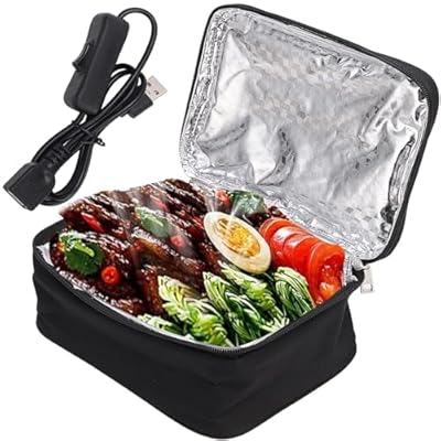 OptiPro ポータブルオーブン USB加熱ランチボックス 漏電防止 保温 断熱 大容量 防水 お弁当袋 急速加..