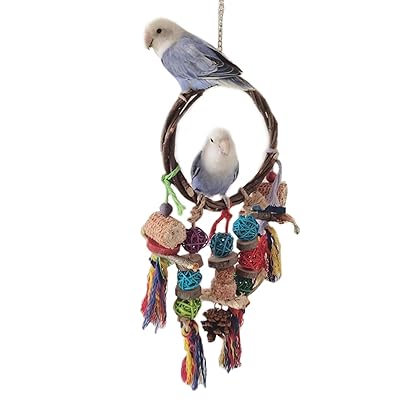 WEILFYONK オウムおもちゃ鳥減圧運動大型おもちゃぶら下げ2セットおもちゃセット鳥おもちゃオウムブランコ鳥の遊び場 ﻿ (48cm)