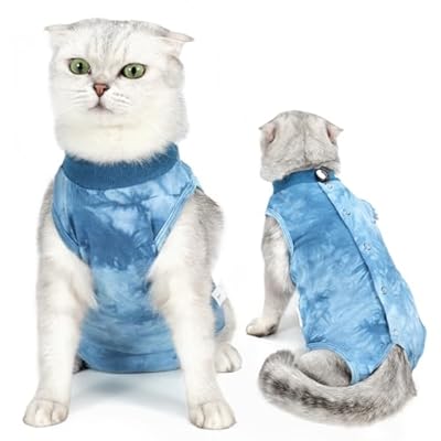 術後服 猫用 ペット術後ウェア 介護服 皮膚保護 不妊手術 傷口保護 避妊 傷舐め 引っ掻き防止 手術用 ..