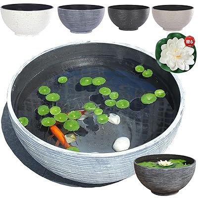 金魚鉢 大型 プラスチック 睡蓮鉢 メダカ 鉢 屋外飼育 金魚水槽 大きい メダカ 飼育水槽 軽量 頑丈 屋..