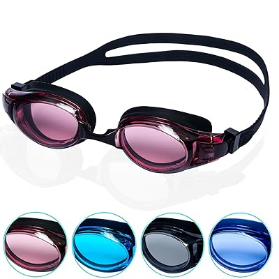 [AX] 水泳 ゴーグル 大人 スイミングゴーグル 水中メガネ UVカット 曇り防止 ケース付き フリーサイズ ..
