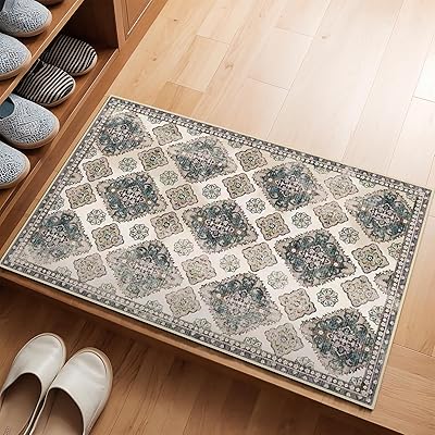 玄関マット 室内 洗える ペルシャ風 玄関まっと; 北欧 げんかんまっと おしゃれ 滑り止め 洗面所マット 防音マット オールシーズン適用 (ペルシャ柄B, 70X120CM)