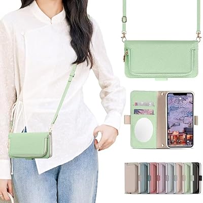 iPhone 16 スマホケース アイフォン 16 財布型 携帯カバー小銭入れ iPhone 16 手帳 ケース 楕円形ミラ..