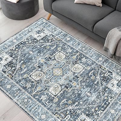 ラグ カーペット マット ペルシャ風絨毯 大判 185×185cm（2畳相当）｜洗える 滑り止め 低反発 防音 床暖房対応｜ 抗菌防臭 防ダニ｜北欧 幾何学 デザイン エスニック風 インテリア 北欧 チェアマット ｜リビング・オフィス オールシーズン