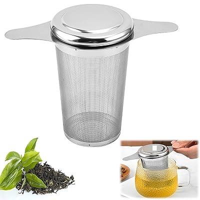 Coollooda 茶こし ティーストレーナー ステンレス製 超極細 メッシュ 茶葉濾過 深型 マグ、カップ、ポ..