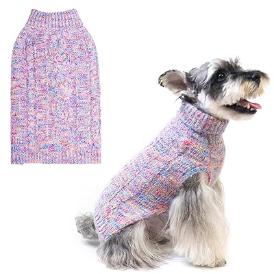 BINGPET 犬 服 冬 犬服 セーター コート ペット服 ニット 犬 冬服 犬洋服 犬の服 秋 春 可愛い おしゃれ 柔らかさ 防寒 綿服 タートルネック ...