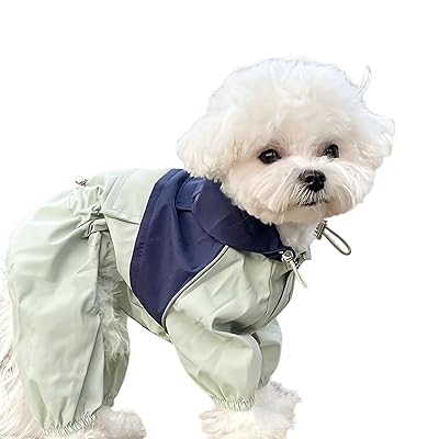 DICOCO 犬の服 犬 レインコート 防水 防風 帽子付き ペット服 小型犬 中型犬 大型犬 用 軽量 柔らかい 素材 通気性 お散歩 お出かけ 簡単 着脱 ...
