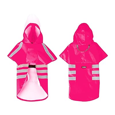 DICOCO 犬用レインコート 防水 犬カッパ 小型犬 中型犬 8サイズ S-5XL 全天候対応 反射テープ付き 軽量 快適 散歩 室内外兼用 ローズレッド M