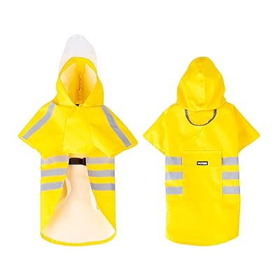 DICOCO 犬用レインコート 防水 犬カッパ 小型犬 中型犬 8サイズ S-5XL 全天候対応 反射テープ付き 軽量 快適 散歩 室内外兼用 イェロー 4XL