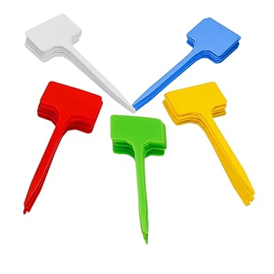 Hepatton 園芸用ラベル 盆栽タグ 植物ラベル T型 多肉植物 花 鉢植え ガーデニング 標識用 5色 100枚入り