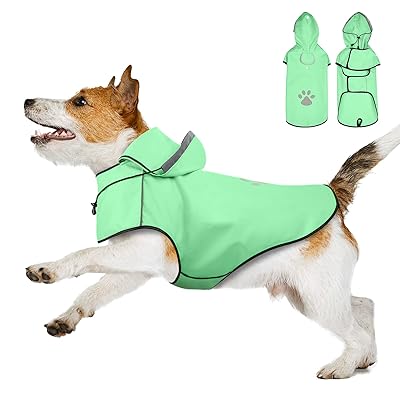 犬 レインコート DQGHQME 犬 カッパ 100%の防水生地 帽子付 梅雨対策 犬用レインコート 防雪 防風 通気 軽量 着せやすい反射性犬用 カッパ リー...