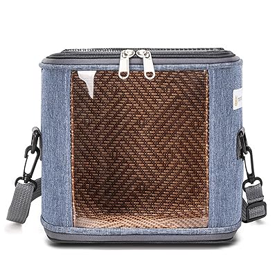 Ifukens ペットキャリー 鳥 うさぎ キャリーバッグ 肩掛けハムスター おでかけハリネズミ ケージ夏用 ..