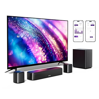 ULTIMEA サウンドバー 5.1ch テレビ スピーカー Soundbar ホームシアター サラウンドスピーカー 250Wピークパワー Bluetooth APP制御可能 家庭用 サブウーファー/リモコン/取付用アクセサリー付き/光/AUX対応