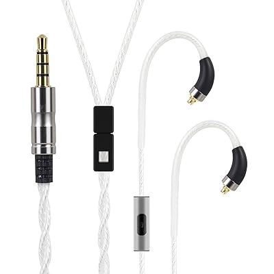 3APLUS plusy35 mmcxケーブル イヤホンケーブル マイク付き 3.5mm 銀メッキ 高純度単結晶銅 4芯 Shu-re SE215 / SE425 / SE535 / SE846等イヤホンに互換性がある 長1.2m