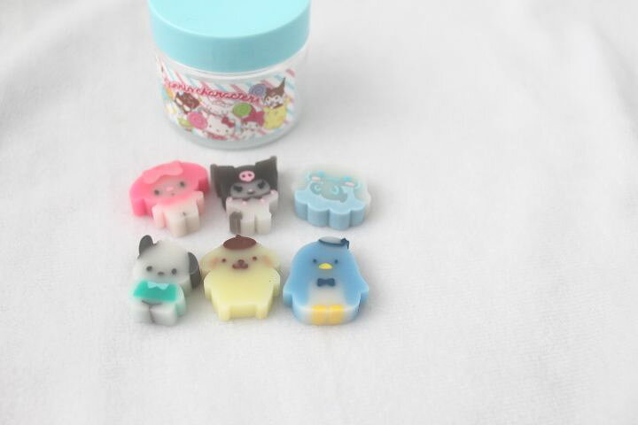 Rakuten - サンリオ　えらんで　消しゴム　キャンディー風　　マイメロ　シナモン　プリン　サム　クロミ　ポチャッコ　B3