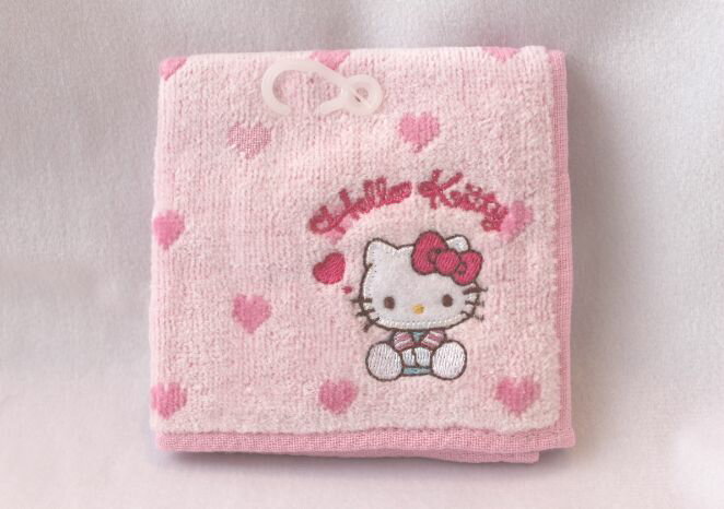 サンリオ　ハローキティ　キティ　プチタオル　刺繍　ハート　23　タオル　メール便可