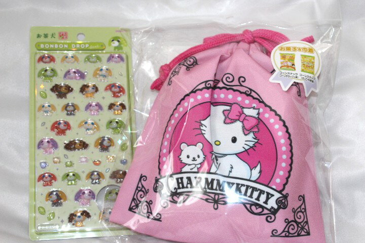 Rakuten - お茶犬　ボンボンドロップシール　お菓子入り巾着