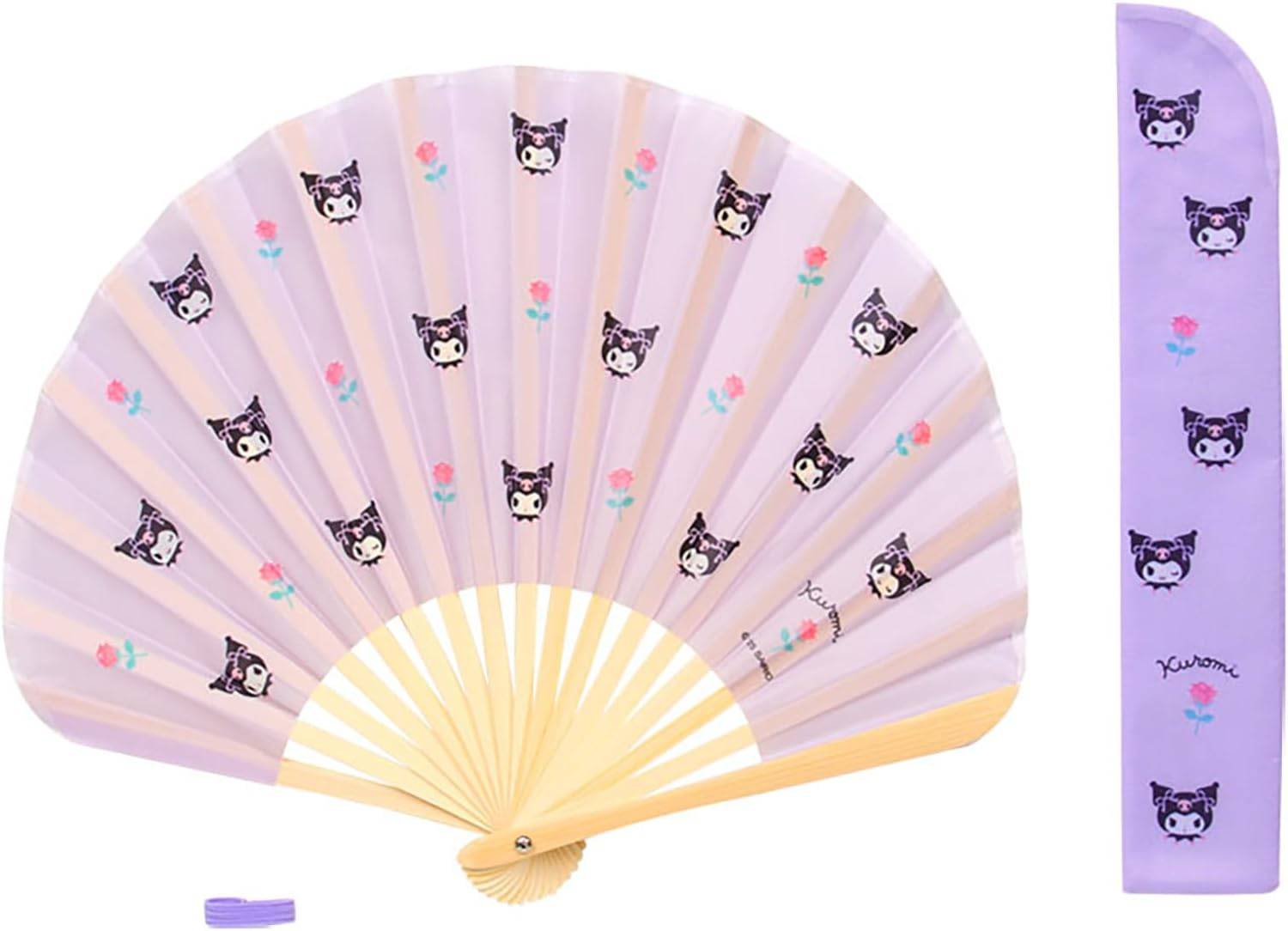 Rakuten - クロミ Kuromi 扇子　せんす　ケース付き　持ち運びに便利なケース付き