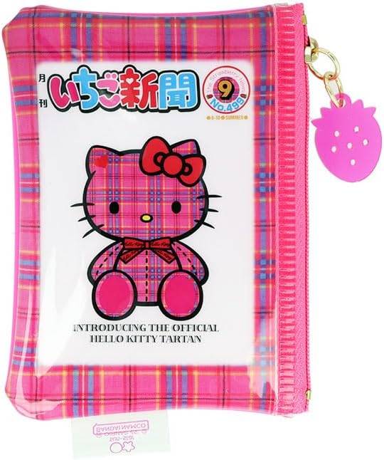 ハローキティ　キティ ポーチ ミニ いちご新聞　サンスター文具 2000年代