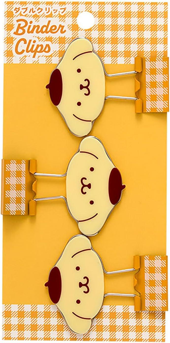 ポムポムプリン　プリン　Wクリップ　ダブルクリップ　チェック柄　書類整理