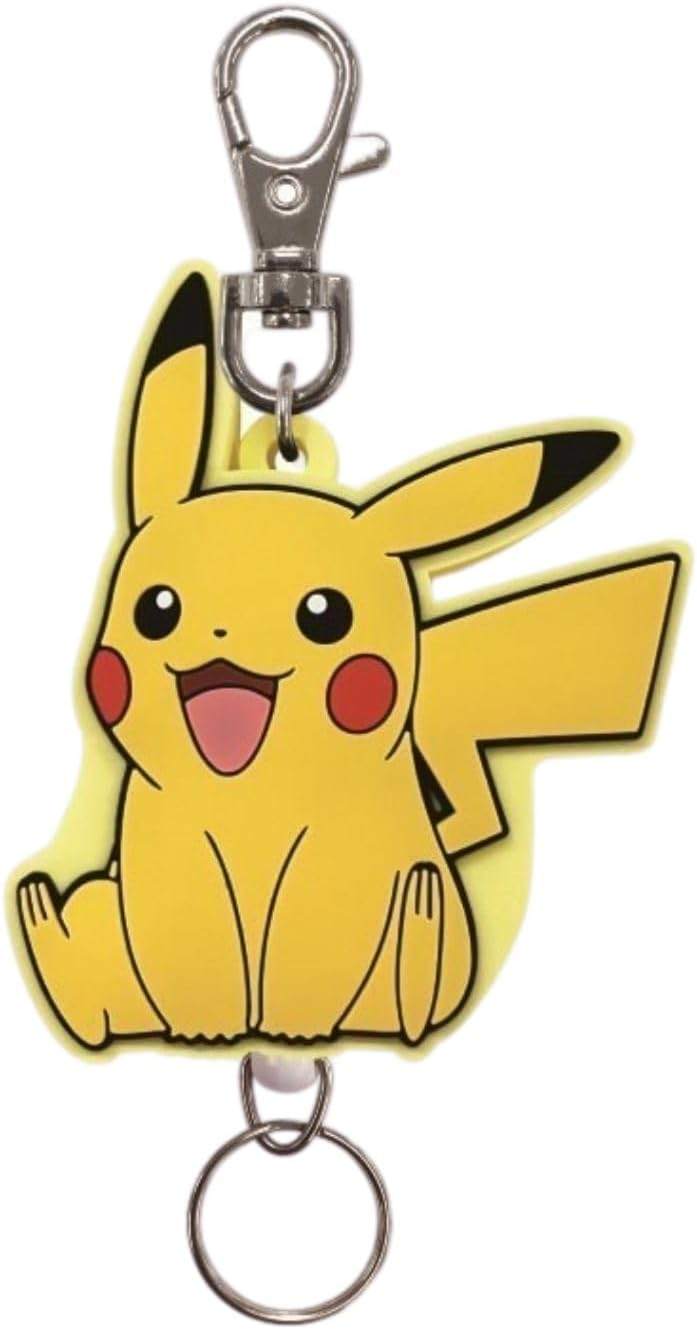 ピカチュウ　リールキーホルダー　ポケモン　キーリール　おすわり