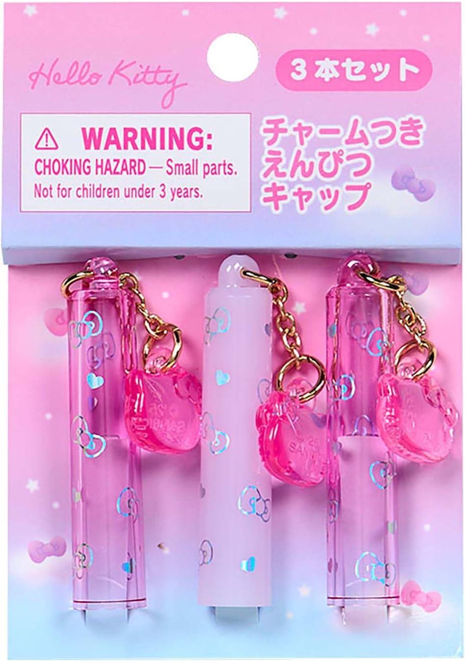 Rakuten - ハローキティ　キティ　チャーム付き鉛筆キャップ 280452　鉛筆キャップ　3本