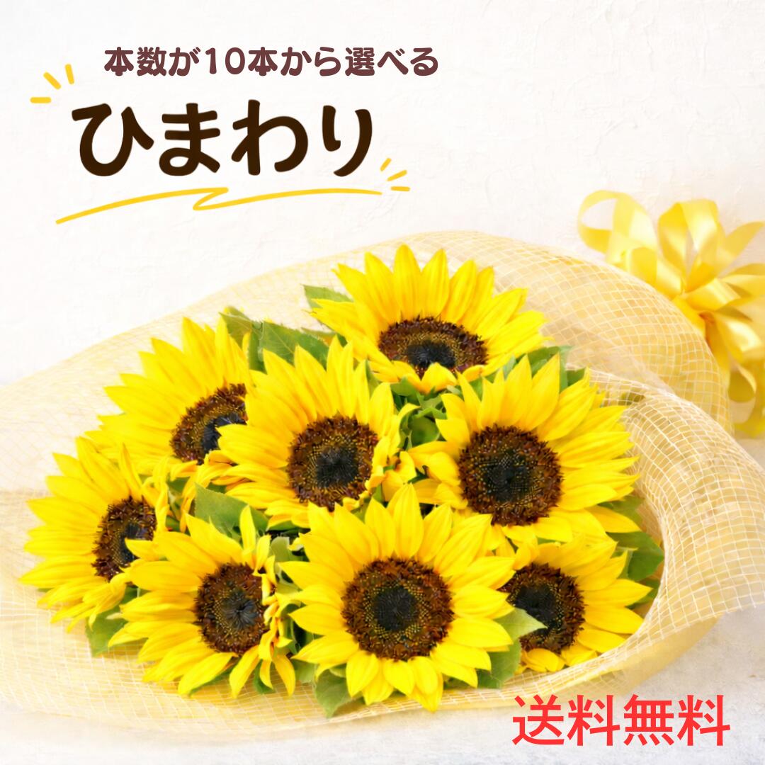 本数が選べる ひまわり サマーギフト 花束 誕生日 父の日 ギフト 記念日 結婚記念日 結婚祝い お祝い プレゼント ヒマワリ 敬老の日 【メッセージカード付 送料無料 日時指定可】