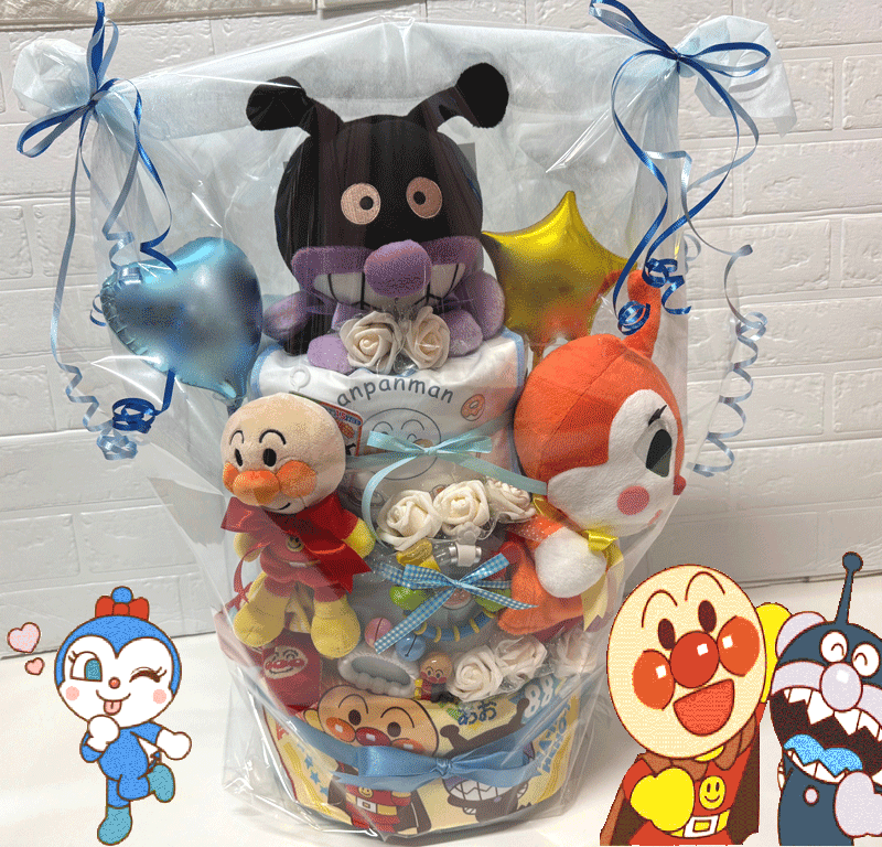 【出産祝い】【おむつケーキ　3段 