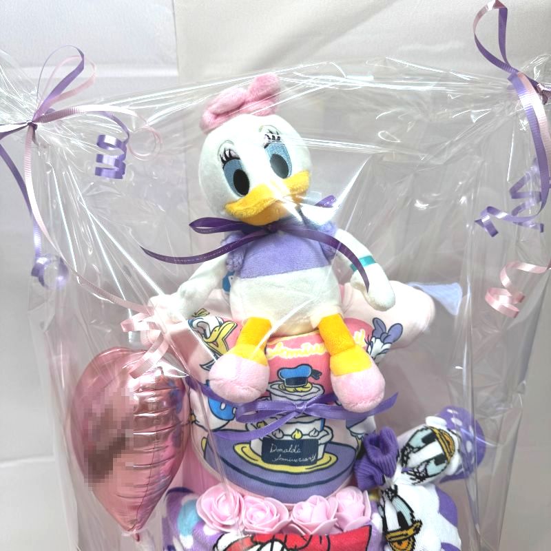 【出産祝い】【おむつケーキ　3段 】【ディズニー】【ドナルド 】【デイジー】108-...