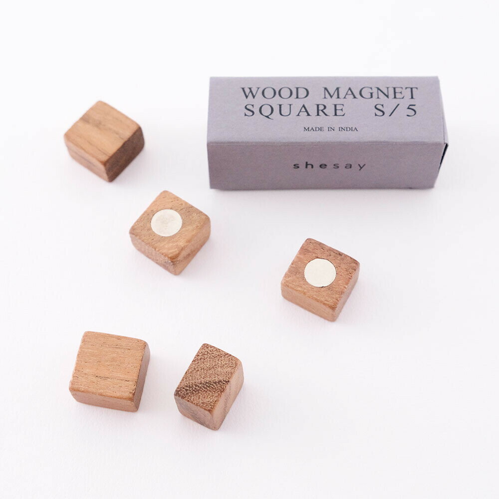 木のぬくもりを感じるマグネットスクエア 5個入