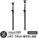 ラック パーツ ポール 突っ張り 延長ポール 2本セット 高さ47~74cm ルミナス ノワール ポール径25mm おしゃれ 黒 ブラック つっぱり 転倒防止 地震対策 スチールラック カラーラック シェルフ 収納 棚 スチール棚 メタル 長さ47~74cm延長 NOADD-P45J