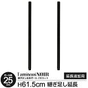 ラック パーツ ポール 延長ポール 柱 支柱 2本セット 高さ60 ルミナス ノワール ポール径25mm おしゃれ 黒 ブラック スチールラック カラーラック シェルフ ワイヤーシェルフ 収納棚 収納 棚 スチール棚 オープンラック メタル 長さ61.5cm延長 NOADDP2560